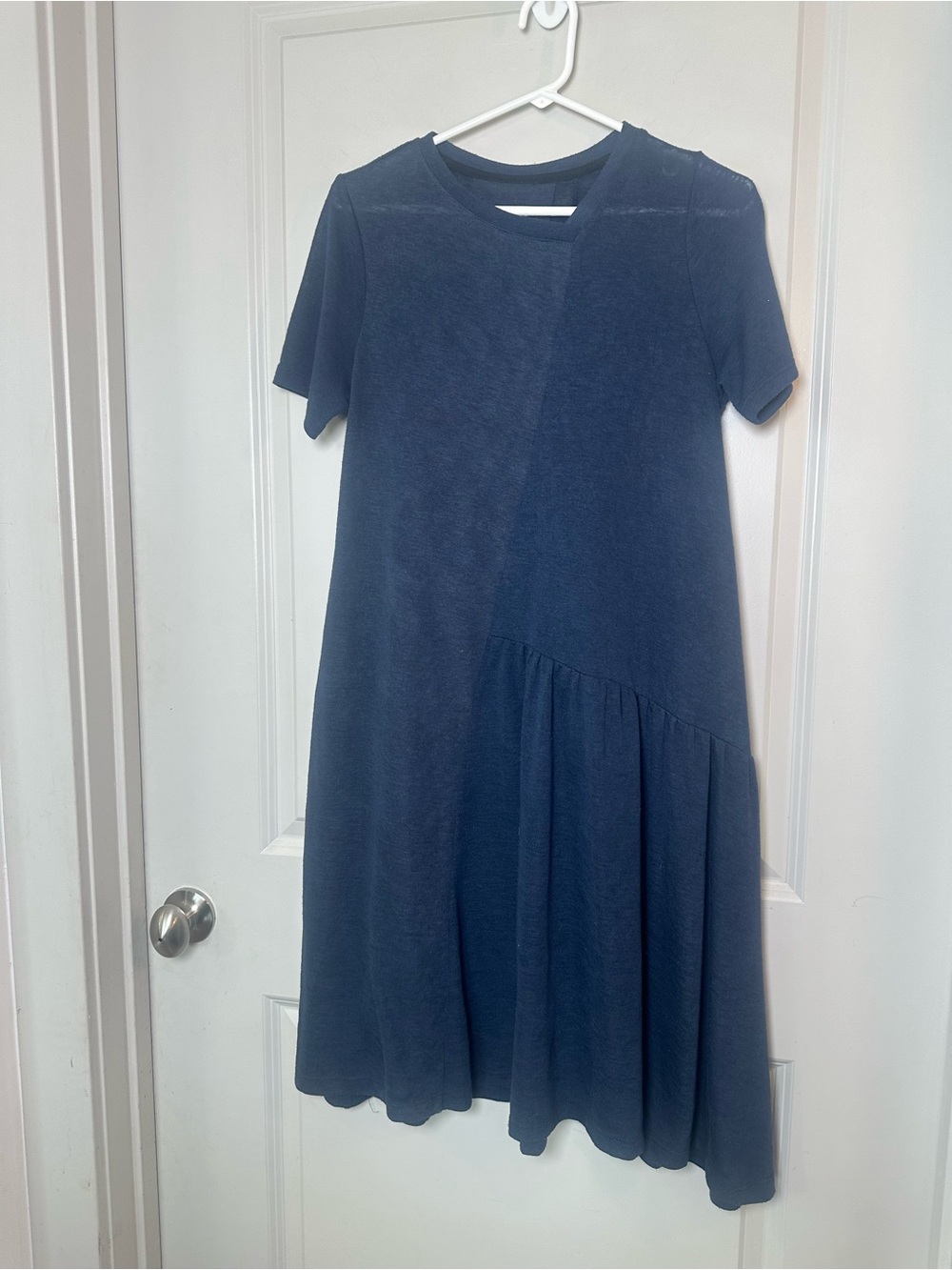 Gershon Bram Linen/ Cotton Asymmetrical Blue Lightweight Lagenlook Dress, Medium